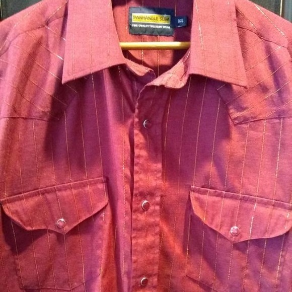 Vintage Pearl Snap Gold Metallic Thread Rockabilly - Picture 3 of 7